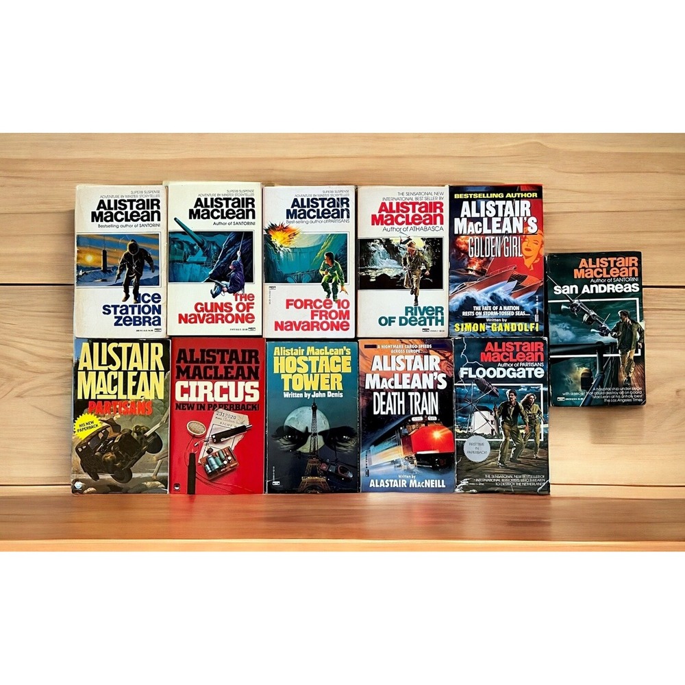Alistair MacLean LOT OF 11 Novels Vintage Paperback  1975-1992